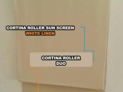 Cortinas Roller Duo Black Out Beige y Sun Screen 5% White Linen En Córdoba 