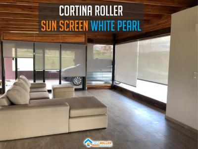 Cortina Roller Duo Sun Screen White Pearl Y Black Out Natural en Mina Clavero 