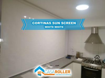 Cortinas Roller Sun Screen 5% White White y BlackOut Blanco en Mar del Plata