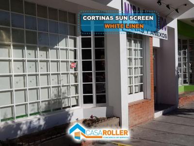  Cortinas Roller Sun Screen 5% White Linen en Santa Cruz