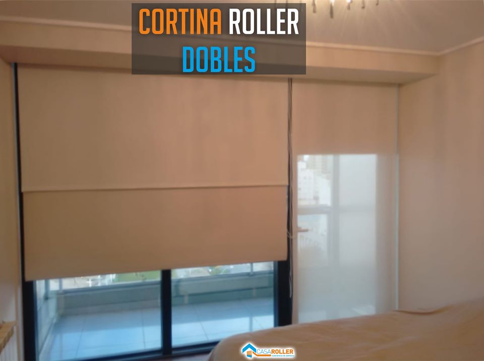 Cortinas Roller Duo Black Out Blanco y SunScreen White White y White Pearl en Buenos Aires 