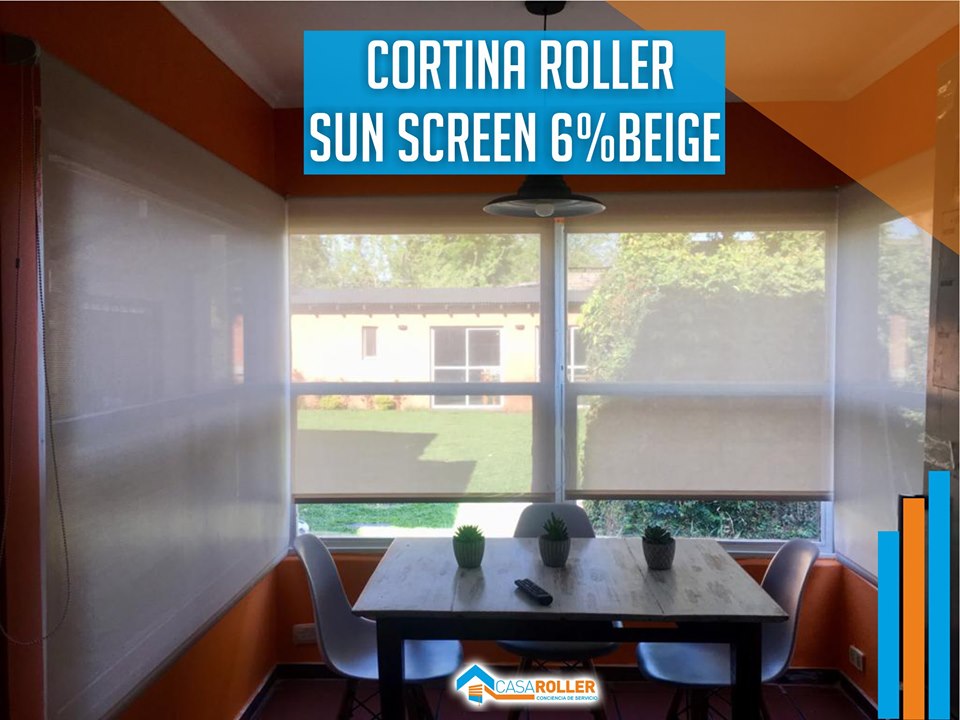 Cortina Roller Sun Screen 6% Beige en Caba 