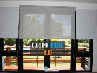 Cortinas Roller Duo Sun Screen White Pearl y Black Out Blanco para POSADA DEL INDIO