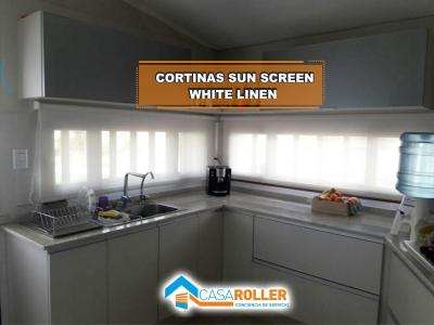 Cortinas Roller Sun Screen White Linen y Black Out Beige en Santa Fe
