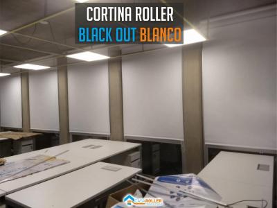 Cortina Roller Enrollables Black Out Blanco Santa Fe  