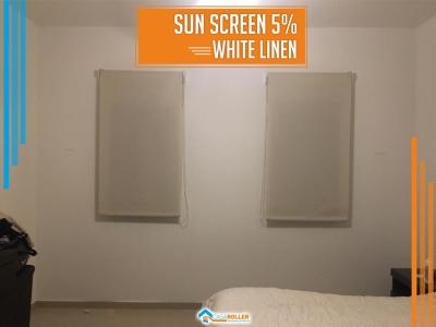 Cortina Roller Duo Sun Screen 5% Black Out Beige y Sun Screen 5% White Linen en La Rioja 