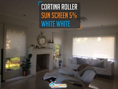 Cortina Roller Sun Screen 5% White White en Belgrano
