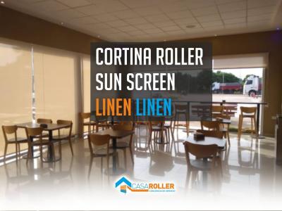 Cortina Roller Sun Screen Linen Linen para Hernan Buchholz SA Estación de Servicio en Chaco