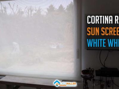 Cortina Roller SunScreen 14% White White en Bahia Blanca 