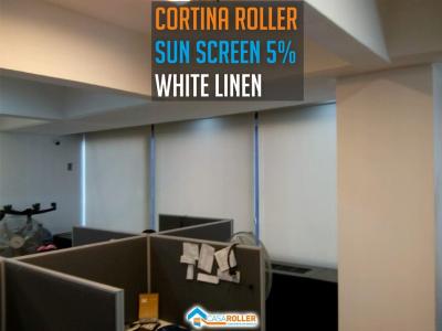 Cortina Roller SunScreen White Linen en Caba 