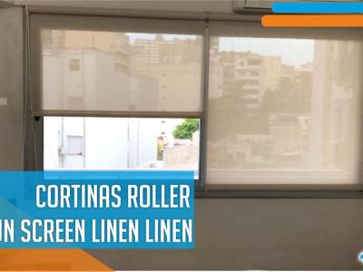 Cortina Roller Sun Screen 5% Linen Linen en Caba