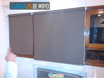 Cortina SunScreen Charcoal Apricot para Clinica 25 de Mayo en Mar del Plata 