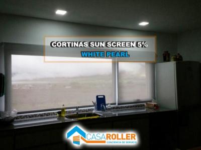 Cortinas Roller Black Out Gris y Sun Screen 5% White Pearl en Tafí del Valle