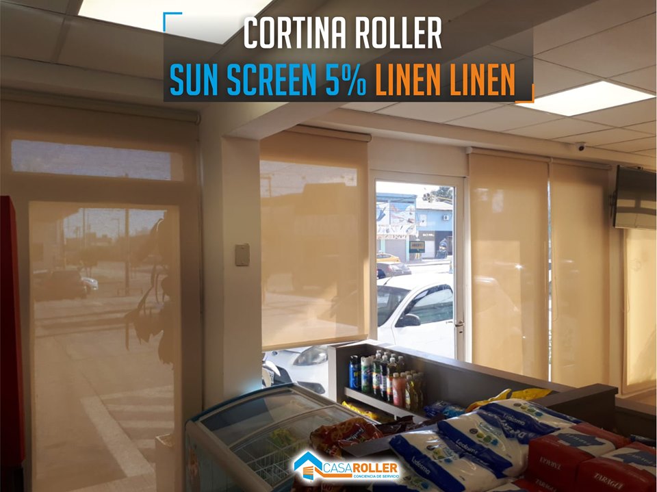 Cortina Roller SunScreen 5% Linen Linen para Estacion de Servicio Shell en Neuquen 