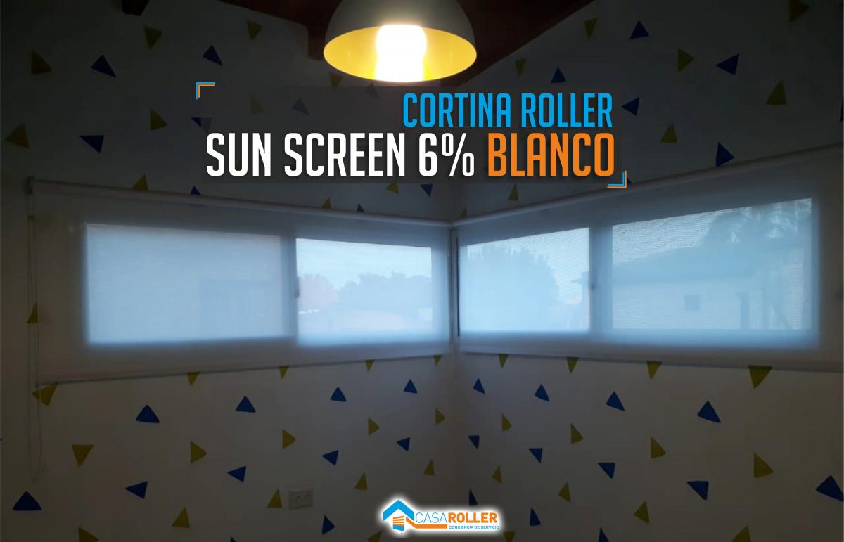 Cortina Roller SunScreen 6% Blanco en Santa Fe