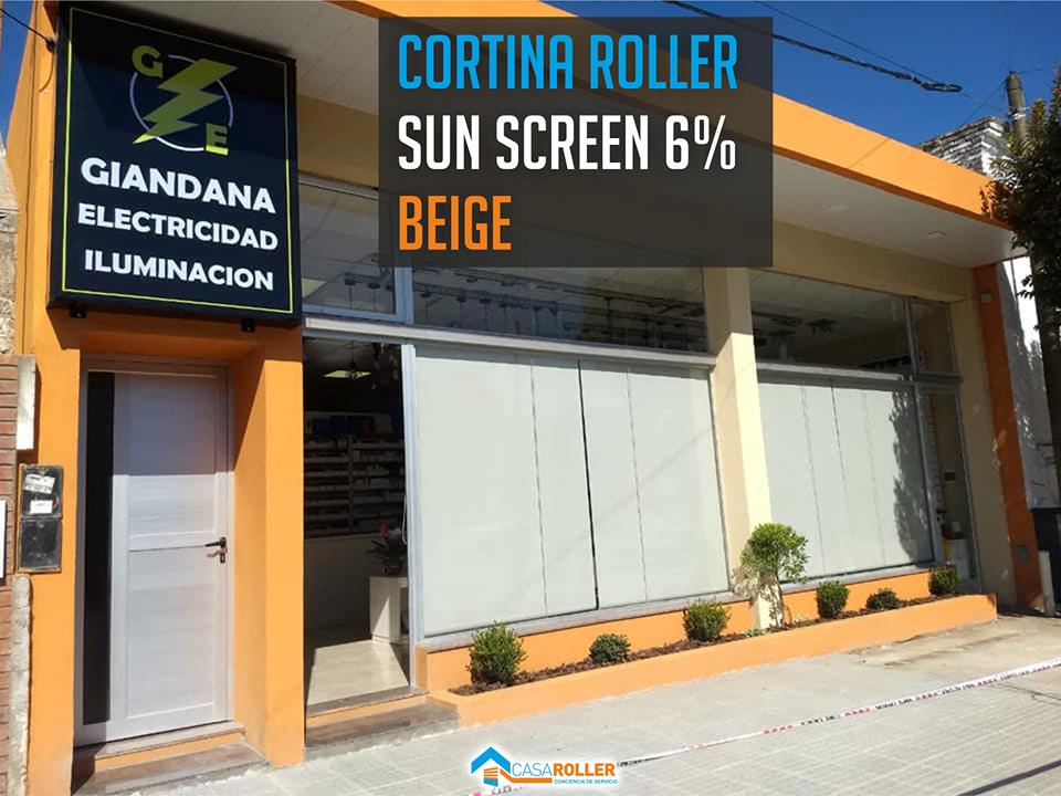 Cortina Roller Sun Screen 6% Beige en Villa Eloisa